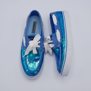 Sperry TopSiders Iridescent Sequins Sz 7